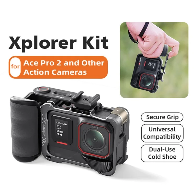 AMAGISN Griffstück für Street Photography für Insta360 Ace Pro / DJI Action / GoPro Hero Actionkameras - Komfortabler Griff