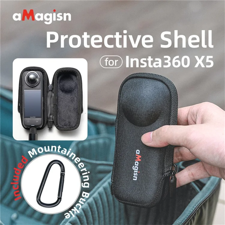 AMAGISN Per Fotocamera Insta360 X5 Custodia Protettiva con Rivestimento in Pile Borsa da Trasporto in EVA