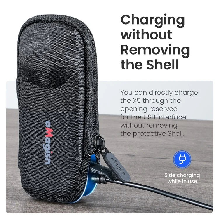 AMAGISN Per Fotocamera Insta360 X5 Custodia Protettiva con Rivestimento in Pile Borsa da Trasporto in EVA