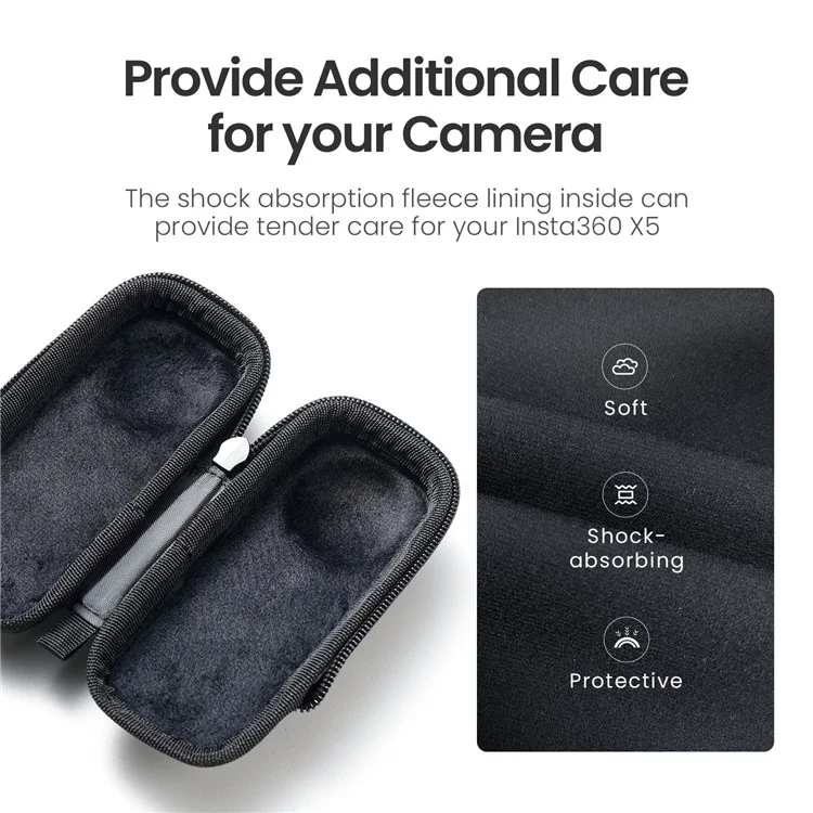 AMAGISN Per Fotocamera Insta360 X5 Custodia Protettiva con Rivestimento in Pile Borsa da Trasporto in EVA