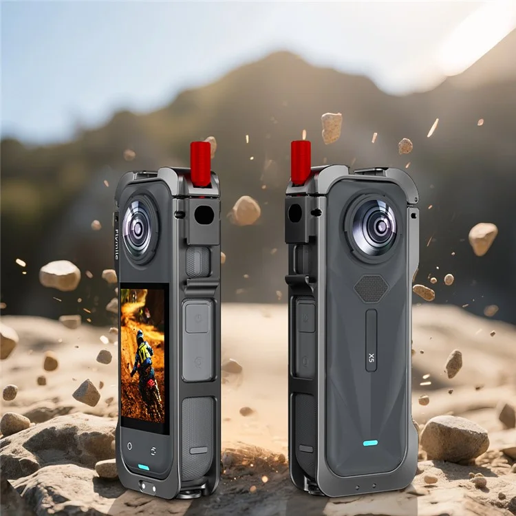 FLYMILE For Insta360 X5 Multifunctional Expansion Protection Cage Metal Frame with Cold Shoe Port