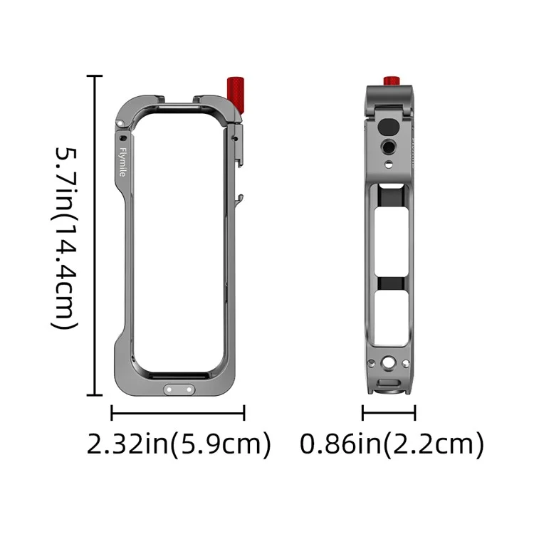 FLYMILE For Insta360 X5 Multifunctional Expansion Protection Cage Metal Frame with Cold Shoe Port