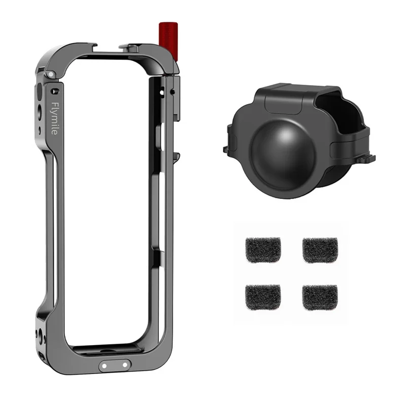 FLYMILE For Insta360 X5 Multifunctional Expansion Protection Cage Metal Frame with Cold Shoe Port