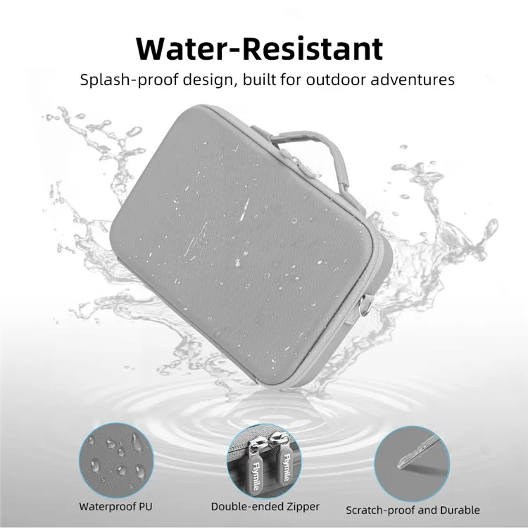 FLYMILE For Insta360 X5 Portable Storage Bag Shockproof Waterproof Carry Case with Mesh Pockets