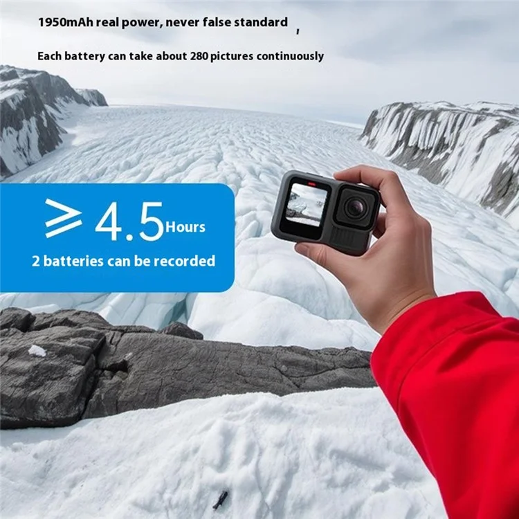 TELESIN S0-BTR-04-TGP Аккумулятор 1950 мАч 7,4 Вт·ч для GoPro Hero 13 Спортивная камера для низких температур