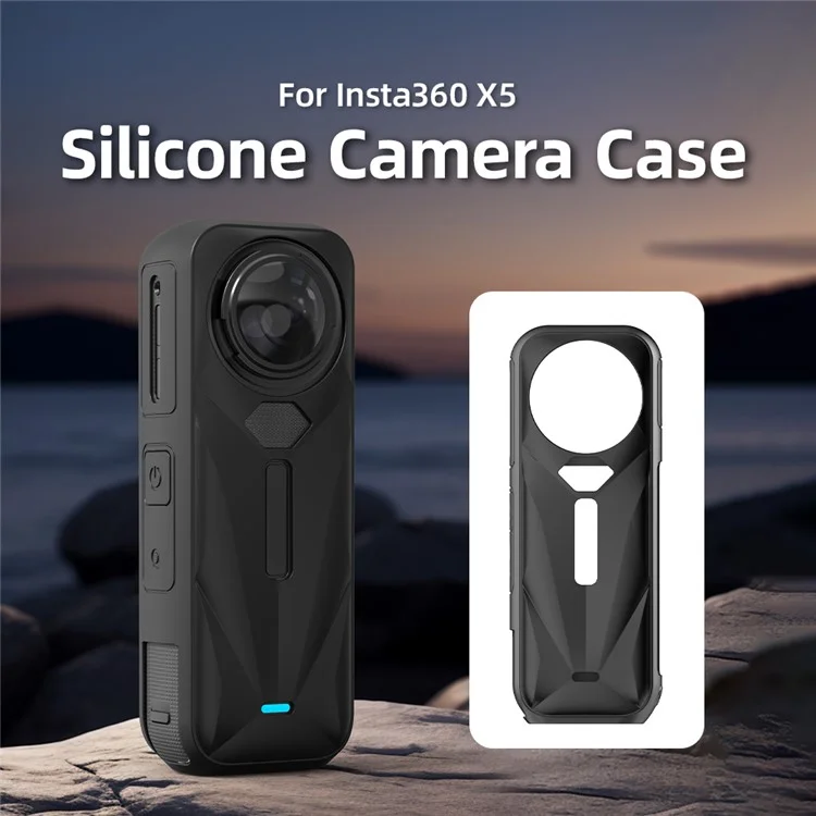 Étui de protection en silicone anti-poussière FLYMILE pour Insta360 X5, anti-rayures