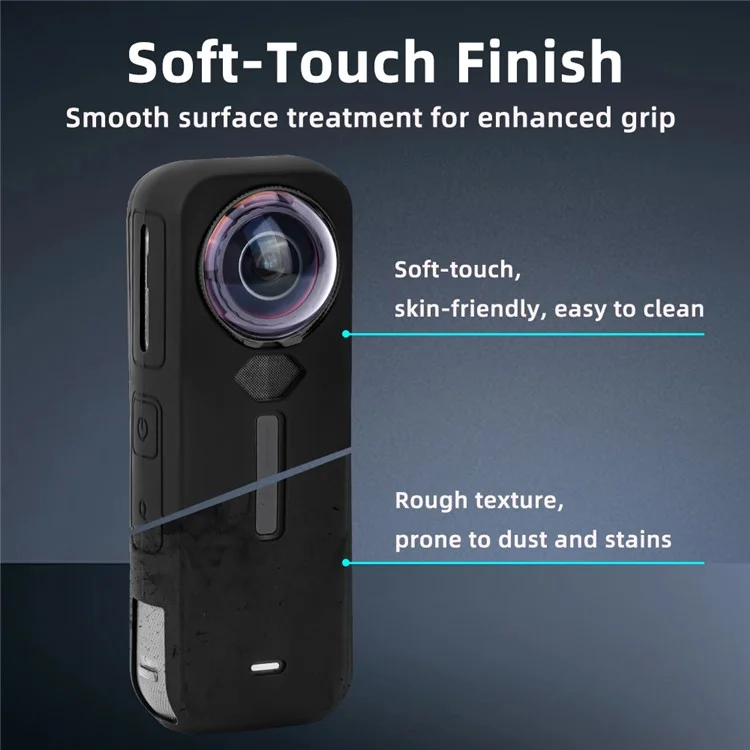 Étui de protection en silicone anti-poussière FLYMILE pour Insta360 X5, anti-rayures
