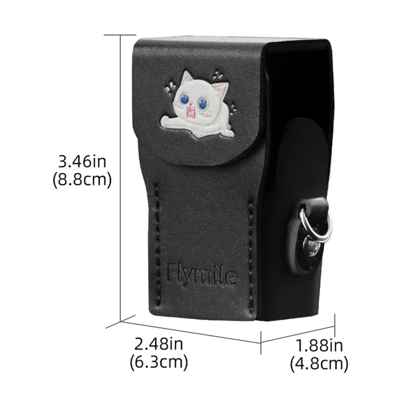 FLYMILE For DJI Osmo Pocket 3 Leather Case Magnetic Snap-On Action Camera Protective Cover - Black