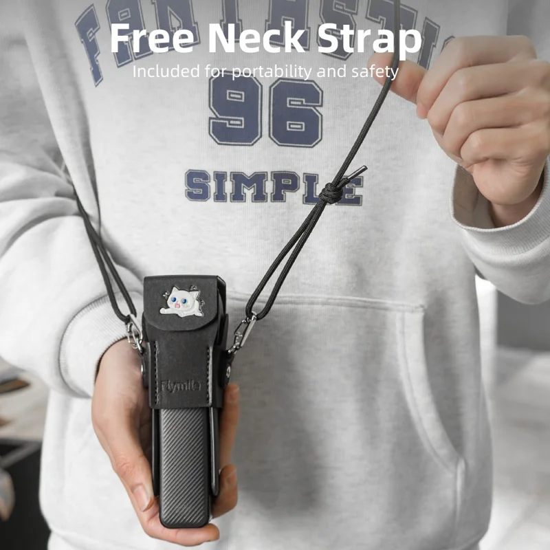 FLYMILE For DJI Osmo Pocket 3 Leather Case Magnetic Snap-On Action Camera Protective Cover - Pink