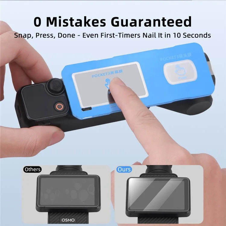Für DJI Osmo Pocket 3 Displayschutz-Set Objektiv + Display Integrierte Gehärtete Glasfolie