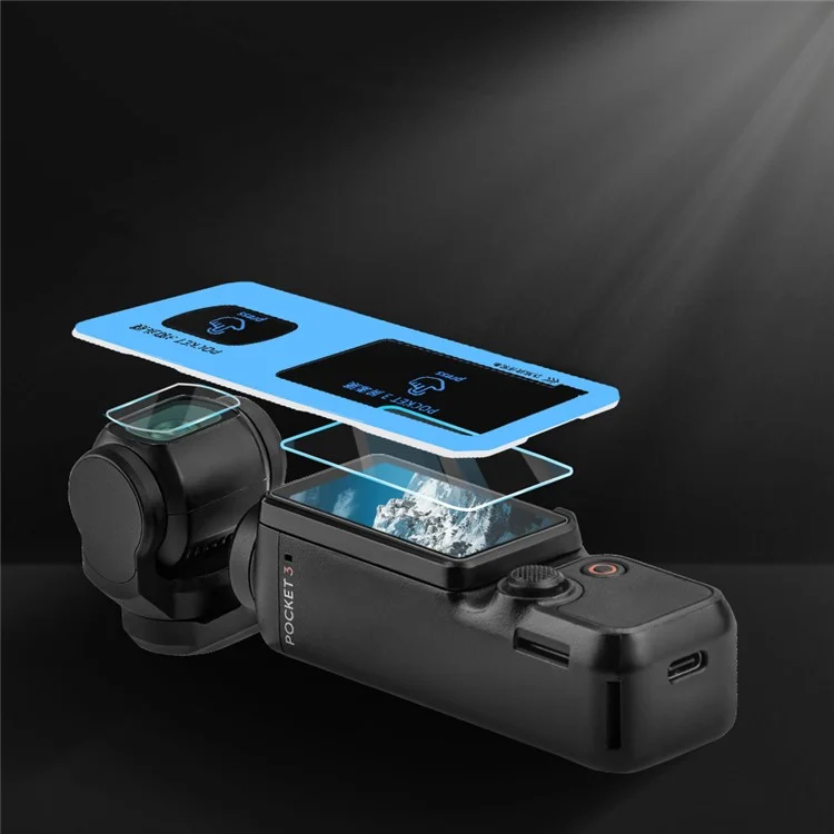 Für DJI Osmo Pocket 3 Displayschutz-Set Objektiv + Display Integrierte Gehärtete Glasfolie