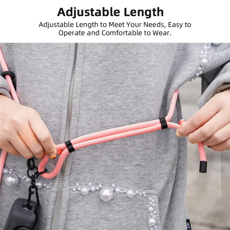 2Pcs / Set For DJI Osmo Pocket 3 Dual Buckle Design Adjustable Crossbody Strap with Wrist Lanyard - Zebra