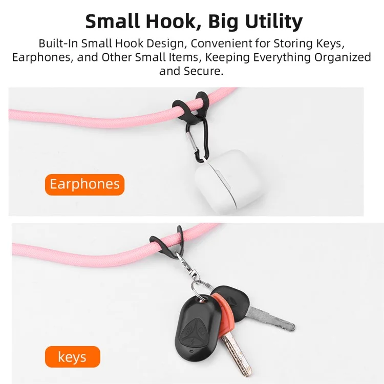 2Pcs / Set For DJI Osmo Pocket 3 Dual Buckle Design Adjustable Crossbody Strap with Wrist Lanyard - Zebra