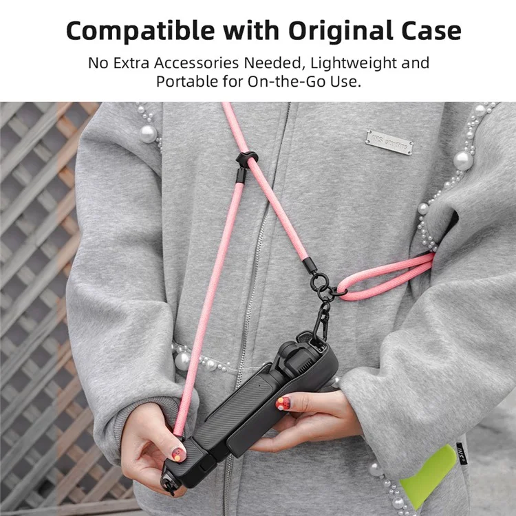 2Pcs / Set For DJI Osmo Pocket 3 Dual Buckle Design Adjustable Crossbody Strap with Wrist Lanyard - Zebra