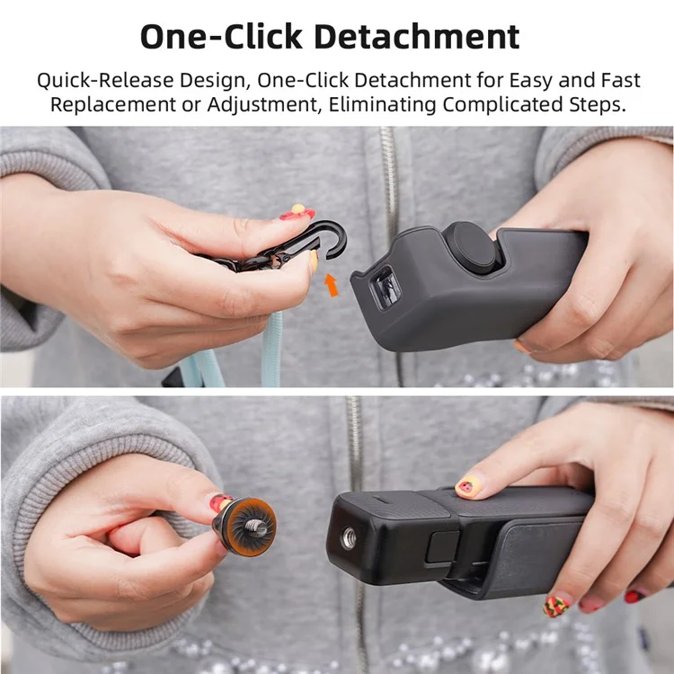 2Pcs / Set For DJI Osmo Pocket 3 Dual Buckle Design Adjustable Crossbody Strap with Wrist Lanyard - Zebra