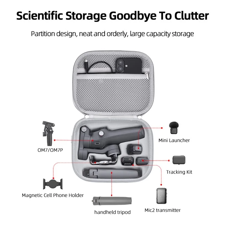 BRDRC For DJI Osmo Mobile 7 / 7 Pro Protective Case Shock Absorbing Storage Bag Gimbal Stabilizer Accessories