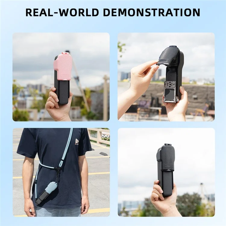 BRDRC для DJI Osmo Pocket 3 Чехол для подвеса с противоударным откидным дизайном и хранением фильтра - Черный
