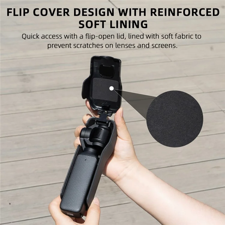 BRDRC для DJI Osmo Pocket 3 Чехол для подвеса с противоударным откидным дизайном и хранением фильтра - Черный