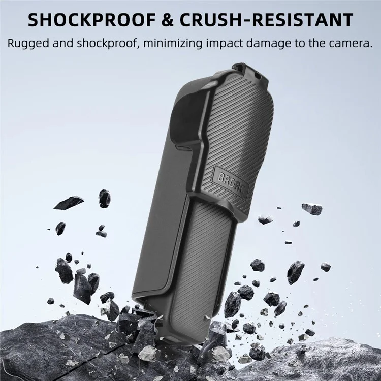 BRDRC для DJI Osmo Pocket 3 Чехол для подвеса с противоударным откидным дизайном и хранением фильтра - Черный
