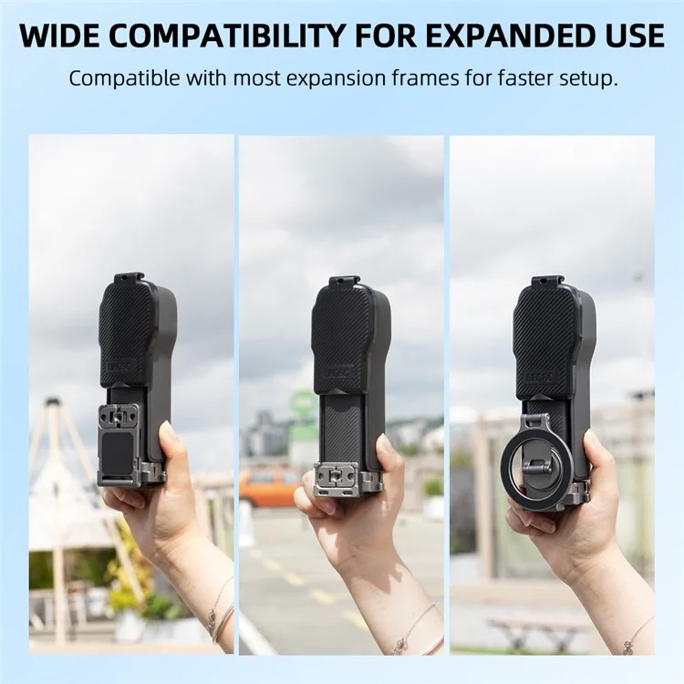 BRDRC для DJI Osmo Pocket 3 Чехол для подвеса с противоударным откидным дизайном и хранением фильтра - Черный