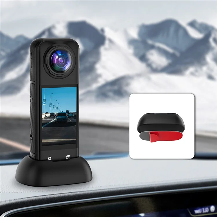 FLYMILE Pour Insta360 X5 / X4 Support de Voiture en Silicone Antidérapant avec Base de Montage et Design de Charge Vertical