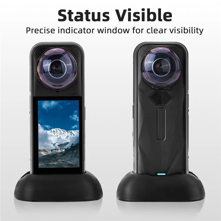 FLYMILE Pour Insta360 X5 / X4 Support de Voiture en Silicone Antidérapant avec Base de Montage et Design de Charge Vertical