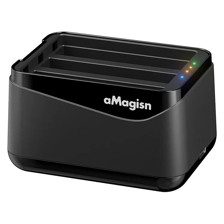 Hub de Charge AMAGISN pour Batterie Insta360 X5 - Chargeur 3 Emplacements avec Stockage Portable
