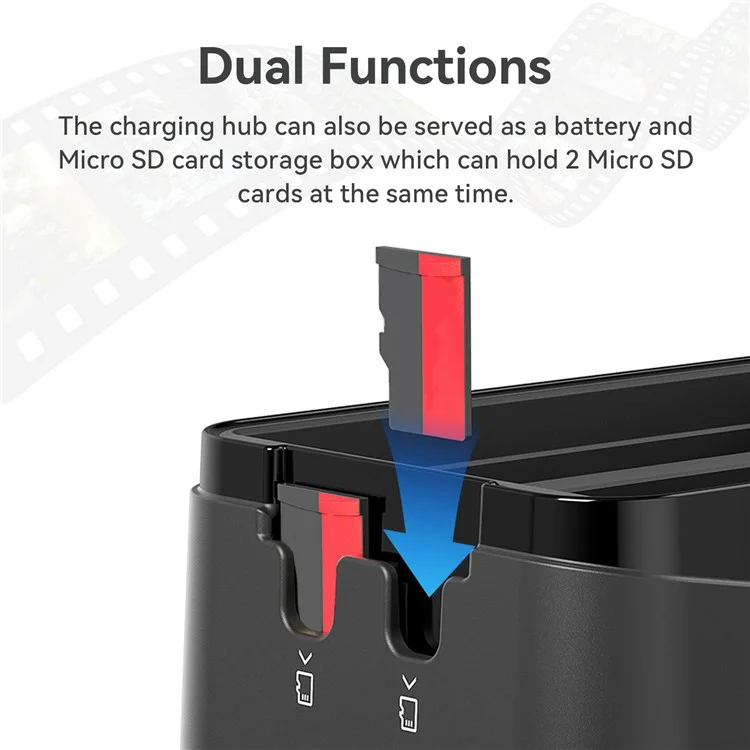 Hub de Charge AMAGISN pour Batterie Insta360 X5 - Chargeur 3 Emplacements avec Stockage Portable
