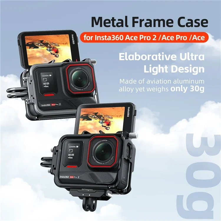 AMAGISN For Insta360 Ace Pro 2 Metal Cage Aluminum Alloy Frame Protective Case - Tarnish