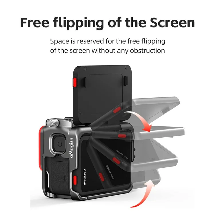 AMAGISN For Insta360 Ace Pro 2 Metal Cage Aluminum Alloy Frame Protective Case - Tarnish