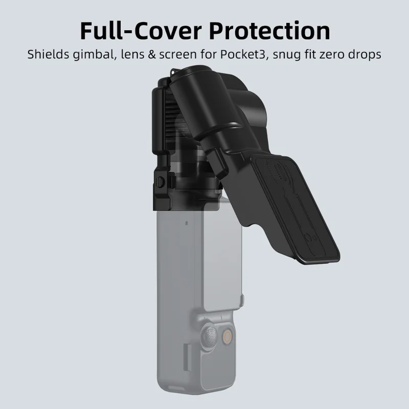 Für DJI Osmo Pocket 3 Kamera Schutzhülle Stoßdämpfende Linsen-Bildschirm Klapp-Design Hülle - Schwarz