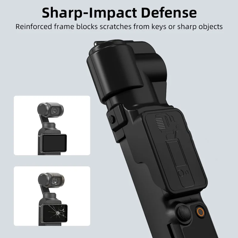Für DJI Osmo Pocket 3 Kamera Schutzhülle Stoßdämpfende Linsen-Bildschirm Klapp-Design Hülle - Schwarz