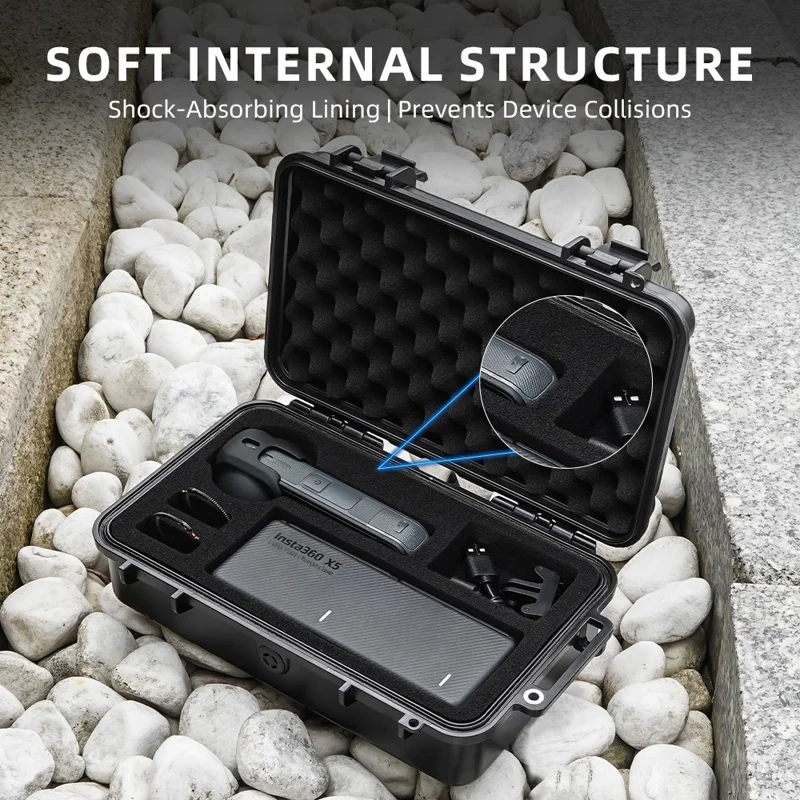 FLYMILE Estuche Rígido de Transporte para Cámara Insta360 X5 - Resistente a Golpes y Agua, Caja de Almacenamiento