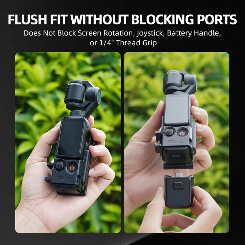 BRDRC Pour DJI Osmo Pocket 3 Clip magnétique dorsal Conception à deux griffes Positionnement réglable avec support à griffe froide - Noir