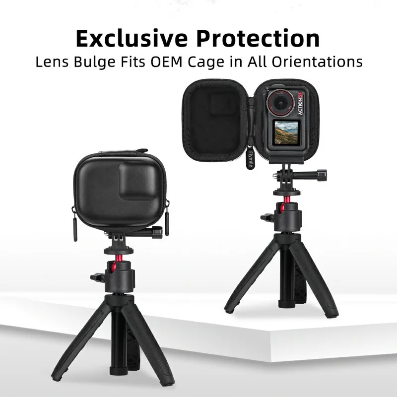 FLYMILE Mini Borsa da Trasporto per DJI Osmo Action 3 / 4 / 5 Pro / Ace Pro 1 / 2 / Gopro Custodia Antiurto - Rosa