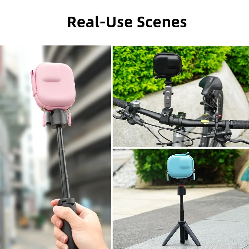 FLYMILE Mini Borsa da Trasporto per DJI Osmo Action 3 / 4 / 5 Pro / Ace Pro 1 / 2 / Gopro Custodia Antiurto - Rosa