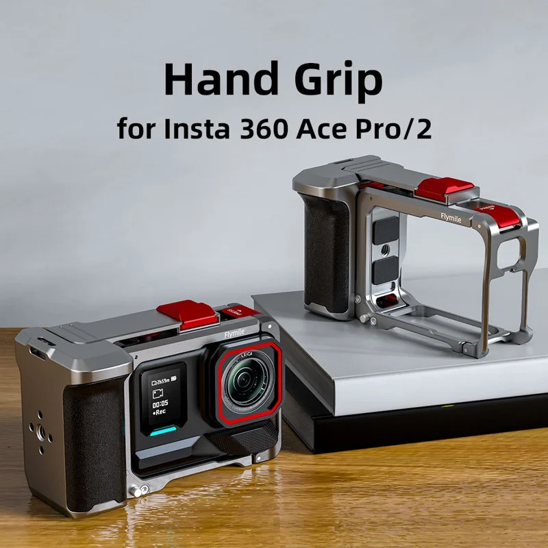 FLYMILE Für Insta360 Ace Pro / Ace Pro 2 Kamera-Käfig Aluminium-Legierung Griff Street Set Kamera-Zubehör