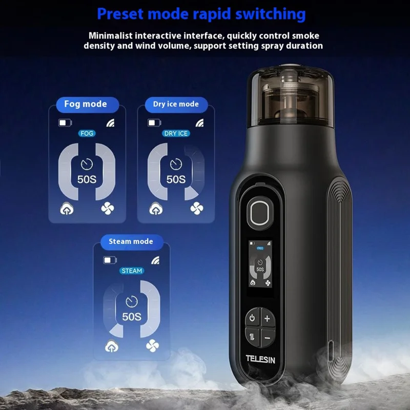 TELESIN S5-TFM-01 Macchina portatile generatore di nebbia Generatore di fumo Nebulizzatore manuale per Fotografia / Video Brevi / Streaming Live
