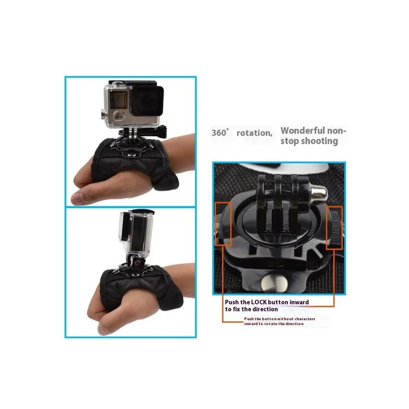 Kit d'accessoires 17 en 1 pour caméra d'action GoPro Hero 4 / 3 Cyclisme Sports Gant de rotation Sangle de paume Ensemble de montage