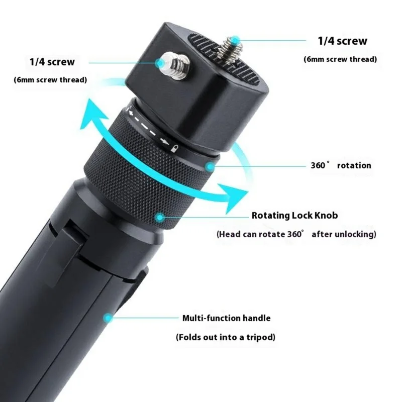 KM-07 For Insta360 X5 / X4 / X3 Action Camera Rotating Handle Magnetic Tripod