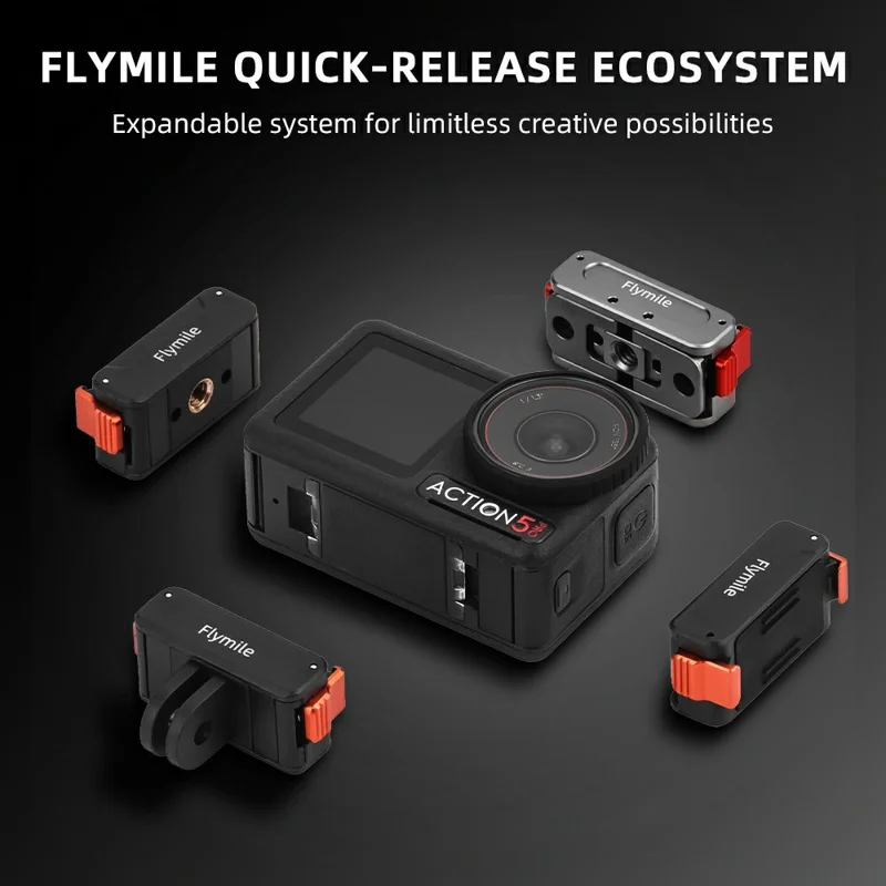 FLYMILE For DJI Osmo Action 5 Pro / 4 / 3 Quick Release Base Magnetic Mount Adapter