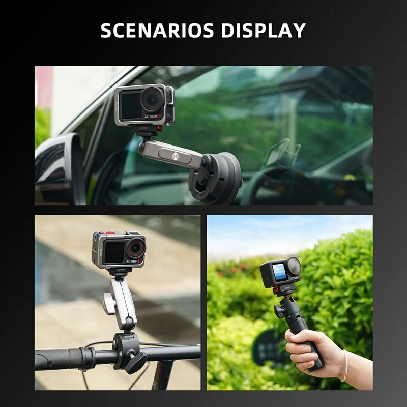 FLYMILE For DJI Osmo Action 5 Pro / 4 / 3 Quick Release Base Magnetic Mount Adapter