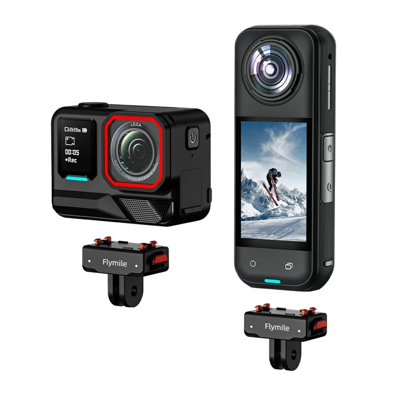 FLYMILE Magnetische Schnellspann-Basis für Insta360 Ace / Ace Pro / Ace Pro 2 / X5 / X4 / X3 / X2 Kamera-Halterung aus Kunststoff