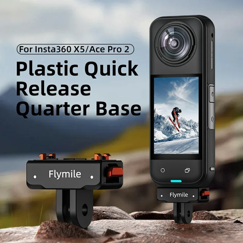 FLYMILE Magnetische Schnellspann-Basis für Insta360 Ace / Ace Pro / Ace Pro 2 / X5 / X4 / X3 / X2 Kamera-Halterung aus Kunststoff