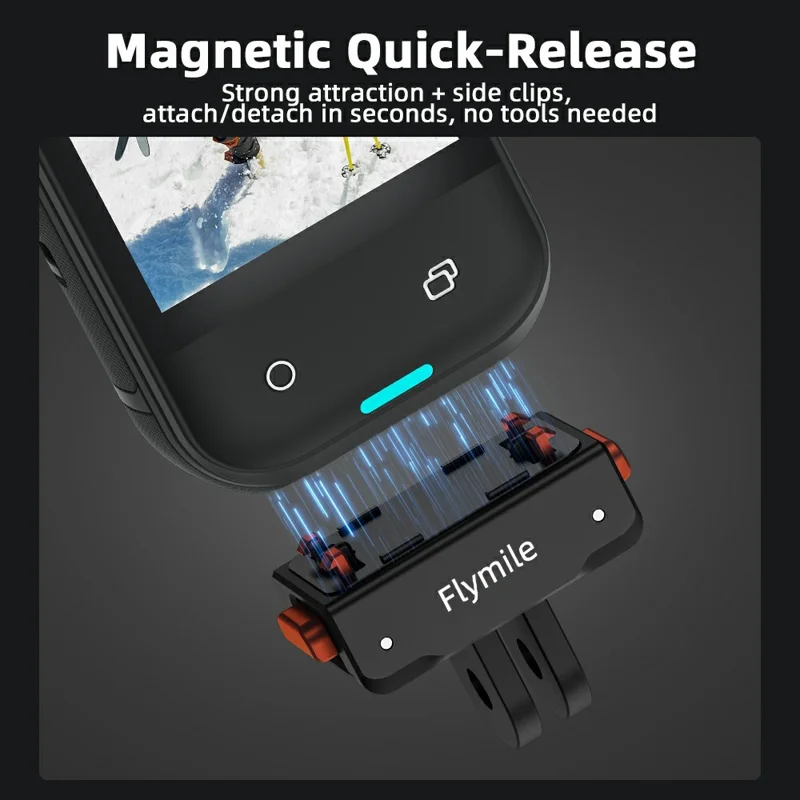 FLYMILE Magnetische Schnellspann-Basis für Insta360 Ace / Ace Pro / Ace Pro 2 / X5 / X4 / X3 / X2 Kamera-Halterung aus Kunststoff