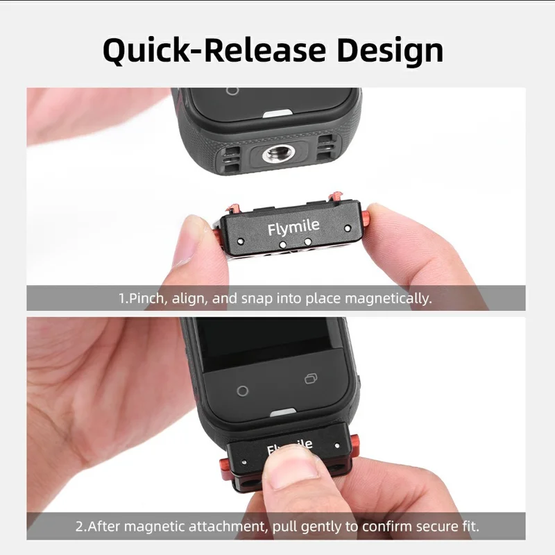 FLYMILE Magnetic Quick Release Base For Insta360 Ace / Ace Pro / Ace Pro 2 / X5 / X4 / X3 / X2 Aluminum Alloy Two-Claw Mount