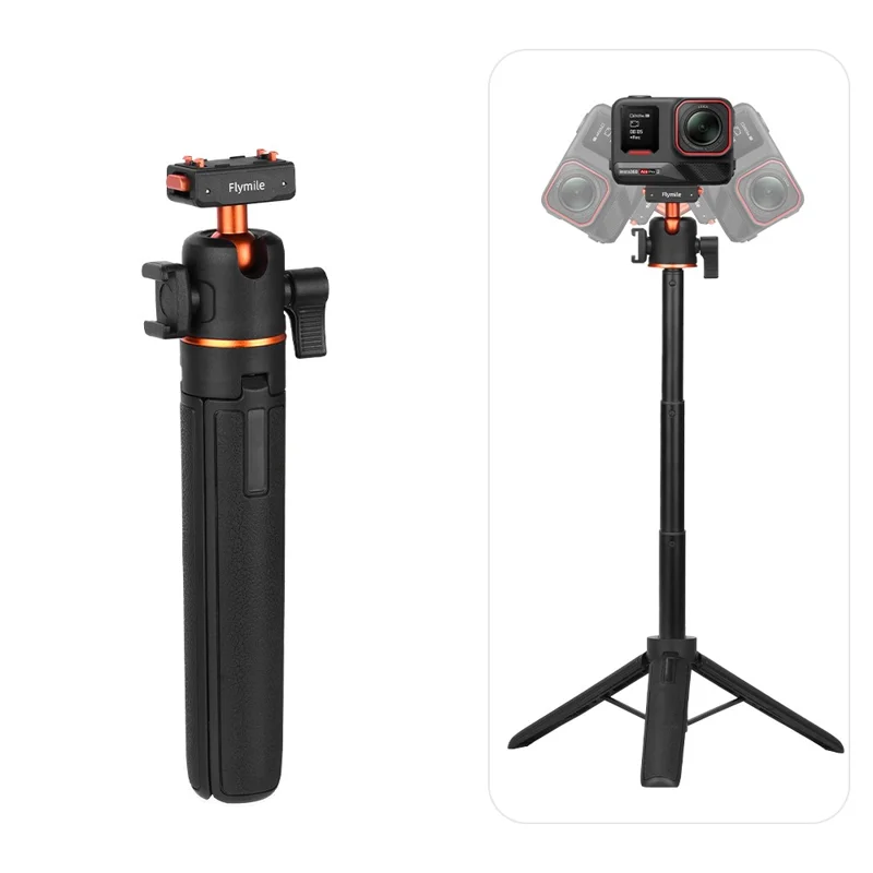 FLYMILE For Insta360 Ace Pro / X5 / X3 Quick Release Tripod Magnetic Snap-on 360 Degree Ball Head Stand