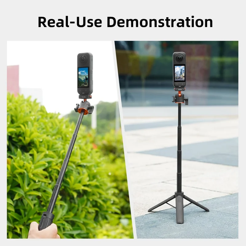 FLYMILE For Insta360 Ace Pro / X5 / X3 Quick Release Tripod Magnetic Snap-on 360 Degree Ball Head Stand