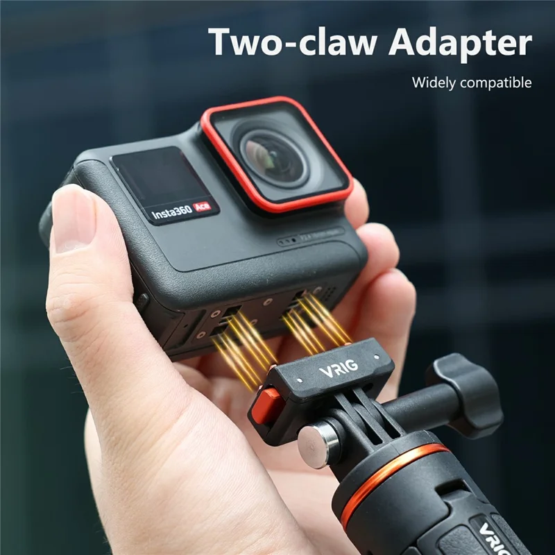 Adattatore per telecamera d'azione VRIG AC-42 compatibile con Insta360 Ace Pro 2 / Ace Pro / Ace Pro Plastic Base, compatibile con il supporto GoPro