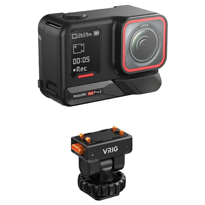 VRIG AC-44 Supporto a sgancio rapido per scarpa fredda per Insta360 Ace Pro 2 / Ace Pro / Ace / X5 con adattatore di regolazione inclinazione